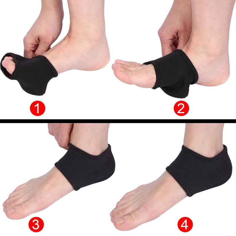 woobles 2 Pair/Set Silicone Gel and Neoprene Heel Sleeves,Relieve Foot Cracked Pain Skin Care Protector Socks - Image 5